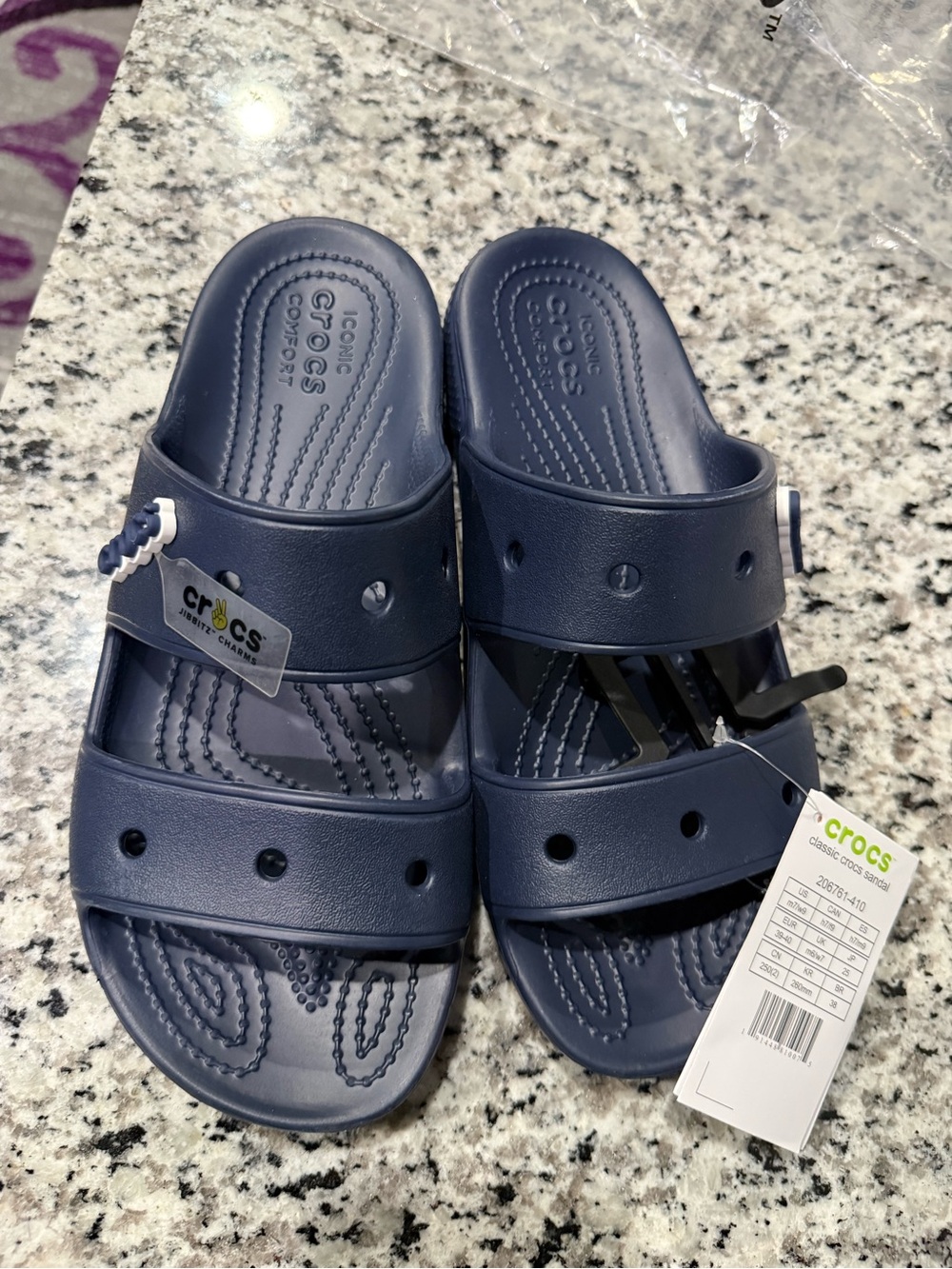 Crocs Navy Blue Classic Slide Sandals